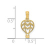 14k Yellow Gold Cut-Out and Flat Hot Air Balloon Pendant