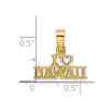 14k Yellow Gold I Heart Hawaii Pendant