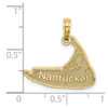 14k Yellow Gold Nantucket Map Pendant