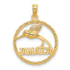 14k Yellow Gold Jamaica w/Bird In Round Frame Pendant