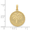 14k Yellow Gold Jamaica and Palm Tree On Disk Pendant K7517