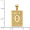 14k Yellow Gold Mile Marker 0 / Key West Pendant