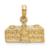 14k Yellow Gold 3-D Wren Buildings Williamsburg, Va Pendant