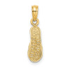 14k Yellow Gold 3D MYRTLE BEACH Single Flip-Flop Pendant