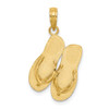 14k Yellow Gold Large Turks and Caicos Double Flip-Flop Pendant