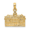 14k Yellow Gold 3-D Court House Williamsburg, Va Pendant