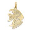 14k Yellow Gold Polished and Cut-Out Aruba Under Angelfish Pendant