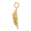 14k Yellow Gold 2-D Bahamas Under Conch Shell Pendant