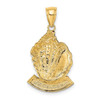 14k Yellow Gold 2-D Bahamas Under Conch Shell Pendant