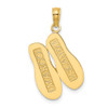 14k Yellow Gold Polished Large Marco Island Double Flip-Flop Pendant