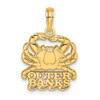 14k Yellow Gold Polished Outer Banks Under Crab Pendant