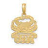 14k Yellow Gold Polished Outer Banks Under Crab Pendant