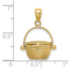 14k Yellow Gold 3-D Moveable Nantucket Basket Pendant