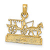 14k Yellow Gold CHARLESTON Horse and Cart Pendant