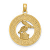 14k Yellow Gold LAUDERDALE-BY-THE-SEA,FL Circle w/ Pelican Pendant