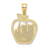 14k Yellow Gold NEW YORK City Skyline in Apple Pendant K8875