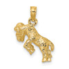 14k Yellow Gold 3-D Aries Zodiac Pendant
