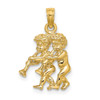 14k Yellow Gold 3-D Gemini Zodiac Pendant