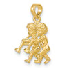 14k Yellow Gold 3-D Gemini Zodiac Pendant