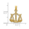 14k Yellow Gold 3-D Libra Zodiac Pendant