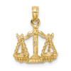 14k Yellow Gold 3-D Libra Zodiac Pendant