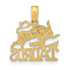 14k Yellow Gold Engraved and Block Taurus Pendant