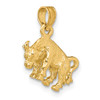 14k Yellow Gold 3-D Taurus Zodiac Pendant