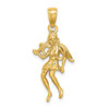 14k Yellow Gold Large Virgo Zodiac Pendant