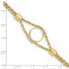 14k Polished Double Rope Chain with 4 Stations 13.0mm Prong Coin Bezel Bracelet