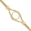 7.25" 14k Yellow Gold Rope Chain & 15mm Coin w/ 4 Stations Bracelet