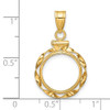 14k Yellow Gold 13mm Hand Twisted Ribbon Screw Top Coin Bezel Pendant