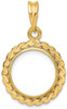 14k Yellow Gold S Chain 13mm Prong Coin Bezel Pendant