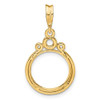 14k Yellow Gold Triple Circle Top 13mm Prong Coin Bezel Pendant