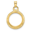 14k Yellow Gold 14mm Polished Loop & Knot Prong Coin Bezel Pendant