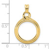 14k Yellow Gold 14mm Polished Loop & Knot Prong Coin Bezel Pendant