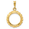 14k Yellow Gold S Chain 14mm Prong Coin Bezel Pendant