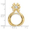 14k Two-tone Gold AAA Diamond Teardrop Bow 14mm Coin Bezel Pendant
