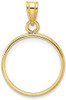 14k Yellow Gold 15.5mm Polished Prong Coin Bezel Pendant