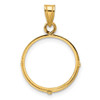 14k Yellow Gold 15.5mm Polished Prong Coin Bezel Pendant