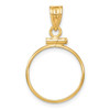 14k Yellow Gold 15mm Polished Screw Top Coin Bezel Pendant