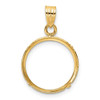 14k Yellow Gold 15mm Polished Prong Coin Bezel Pendant