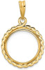 14k Yellow Gold S Chain 15mm Prong Coin Bezel Pendant