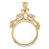 14k Yellow Gold 16.5mm Thin Filigree Top Prong Coin Bezel Pendant