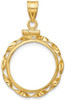 14k Yellow Gold 16.5mm Hand Twisted Ribbon Screw Top Coin Bezel Pendant