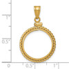 14k Yellow Gold 16.5mm Twisted Wire Screw Top Coin Bezel Pendant
