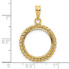 14k Yellow Gold 16.5mm Twisted Wire Prong Coin Bezel Pendant