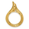 14k Yellow Gold 16.5mm Curved Teardrop Prong Coin Bezel Pendant