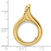 14k Yellow Gold 16.5mm Curved Teardrop Prong Coin Bezel Pendant