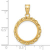 14k Yellow Gold Twisted Wire 16.5mm Prong Coin Bezel Pendant