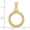 14k Yellow Gold Foxtail Chain Screw Top 16.5mm Coin Bezel Pendant